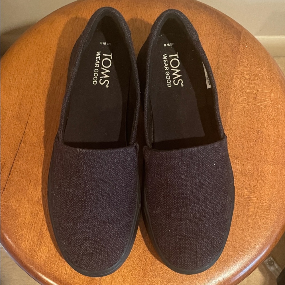 Toms Kameron Slip On Black Canvas Slub